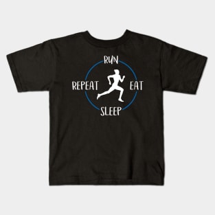 Run Eat Sleep Repeat Gift For Runners & Joggers Kids T-Shirt